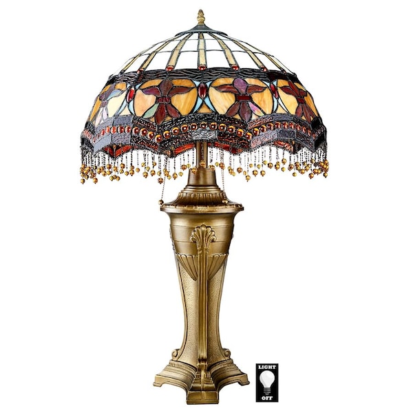Victorian Parlor Tiffany-Style Stained Glass Table Lamp